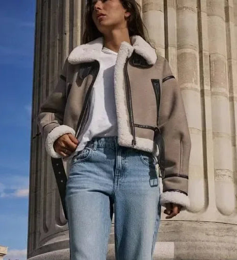 Giacca corta da donna Cozy Autumn Winter - Vestibilità ampia