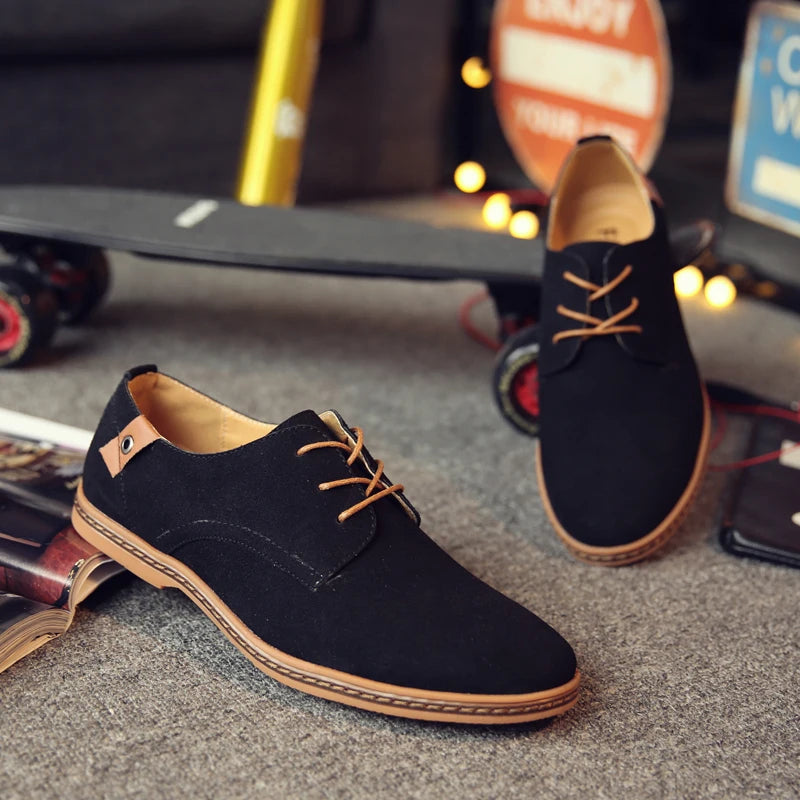 Men's Suede Leather Oxford Casual Shoes - Comfortable, Stylish, Breathable Footwear