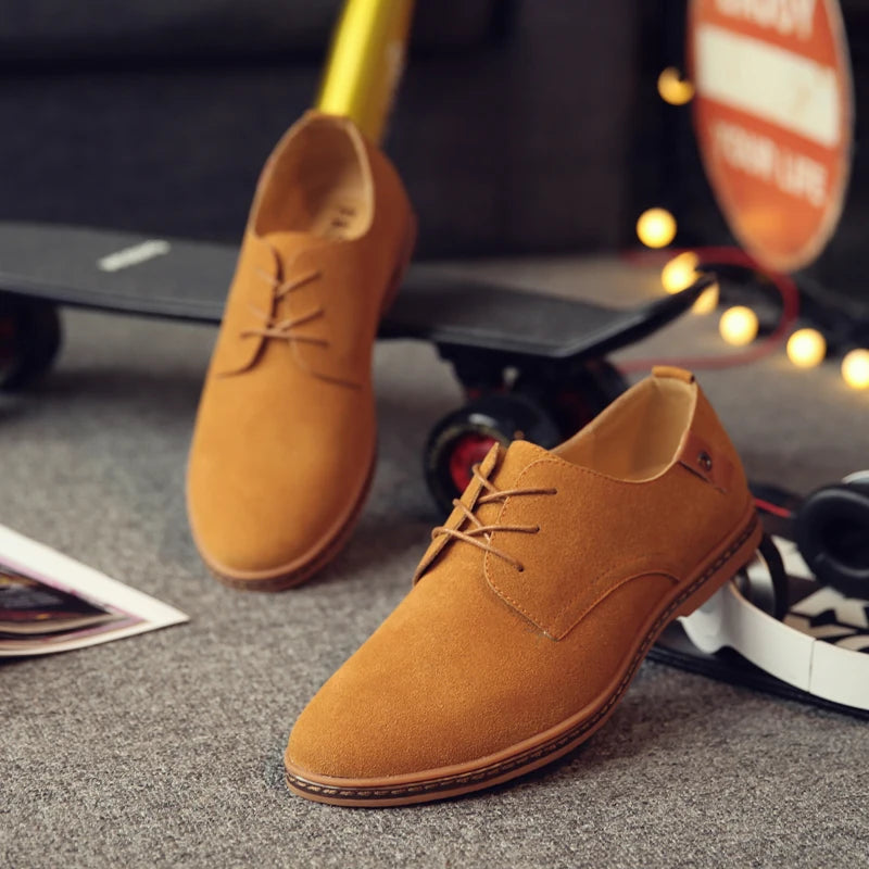 Men's Suede Leather Oxford Casual Shoes - Comfortable, Stylish, Breathable Footwear