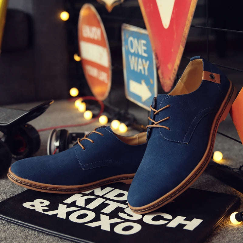 Men's Suede Leather Oxford Casual Shoes - Comfortable, Stylish, Breathable Footwear