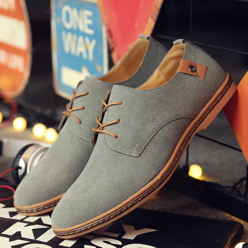 Men's Suede Leather Oxford Casual Shoes - Comfortable, Stylish, Breathable Footwear