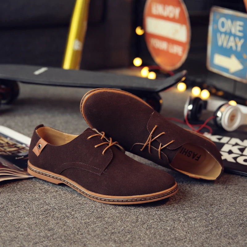 Men's Suede Leather Oxford Casual Shoes - Comfortable, Stylish, Breathable Footwear