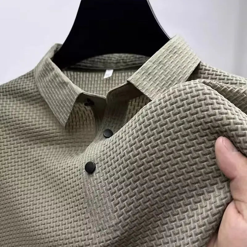 Men's Ice Silk Breathable Short-Sleeve Polo Shirt - Casual Business Fashion Tee