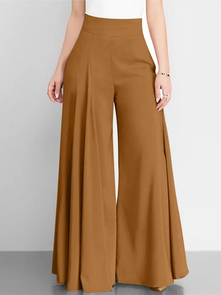 Women's High Waist Wide Leg Flare Pants: Elegant Spring Autumn Trousers
