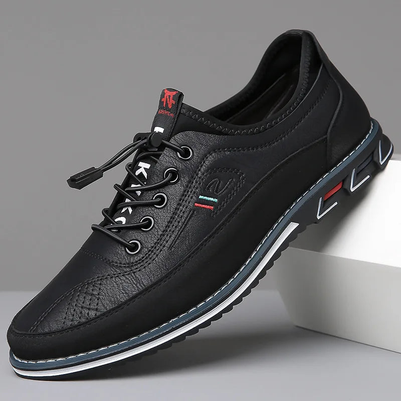 Men's Premium Leather Oxford Derby Shoes: Comfort Business Casual Walking Sneakers