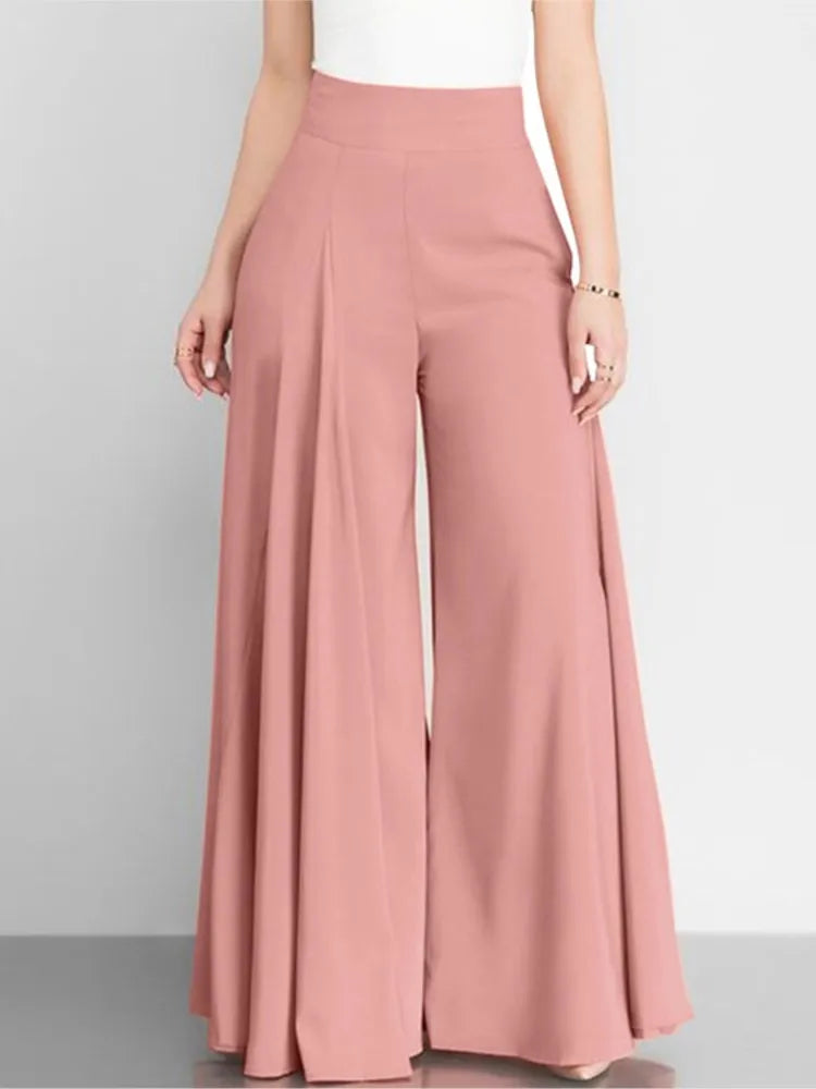 Women's High Waist Wide Leg Flare Pants: Elegant Spring Autumn Trousers