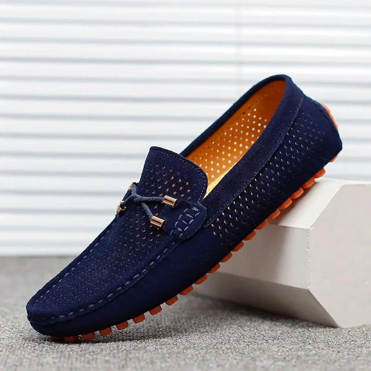 Premium Suede Leather Men's Loafers Slip-On Driving Moccasins Casual Dress Shoes