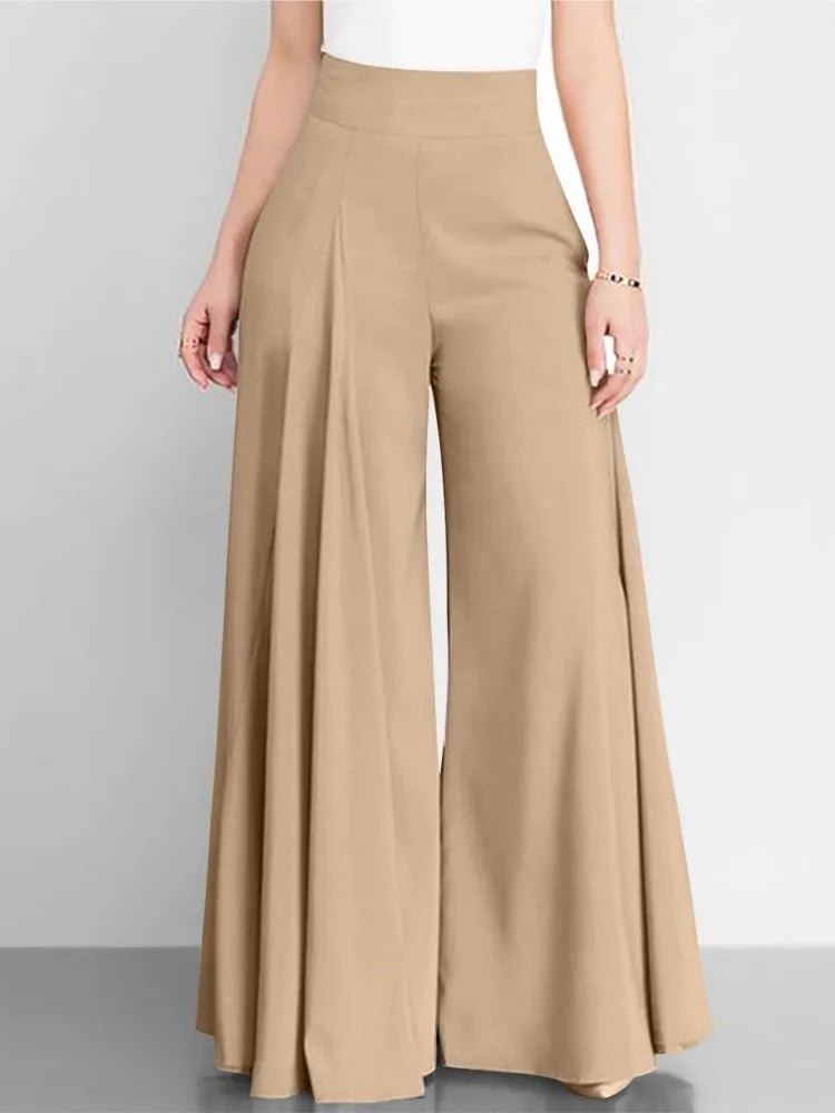 Women's High Waist Wide Leg Flare Pants: Elegant Spring Autumn Trousers