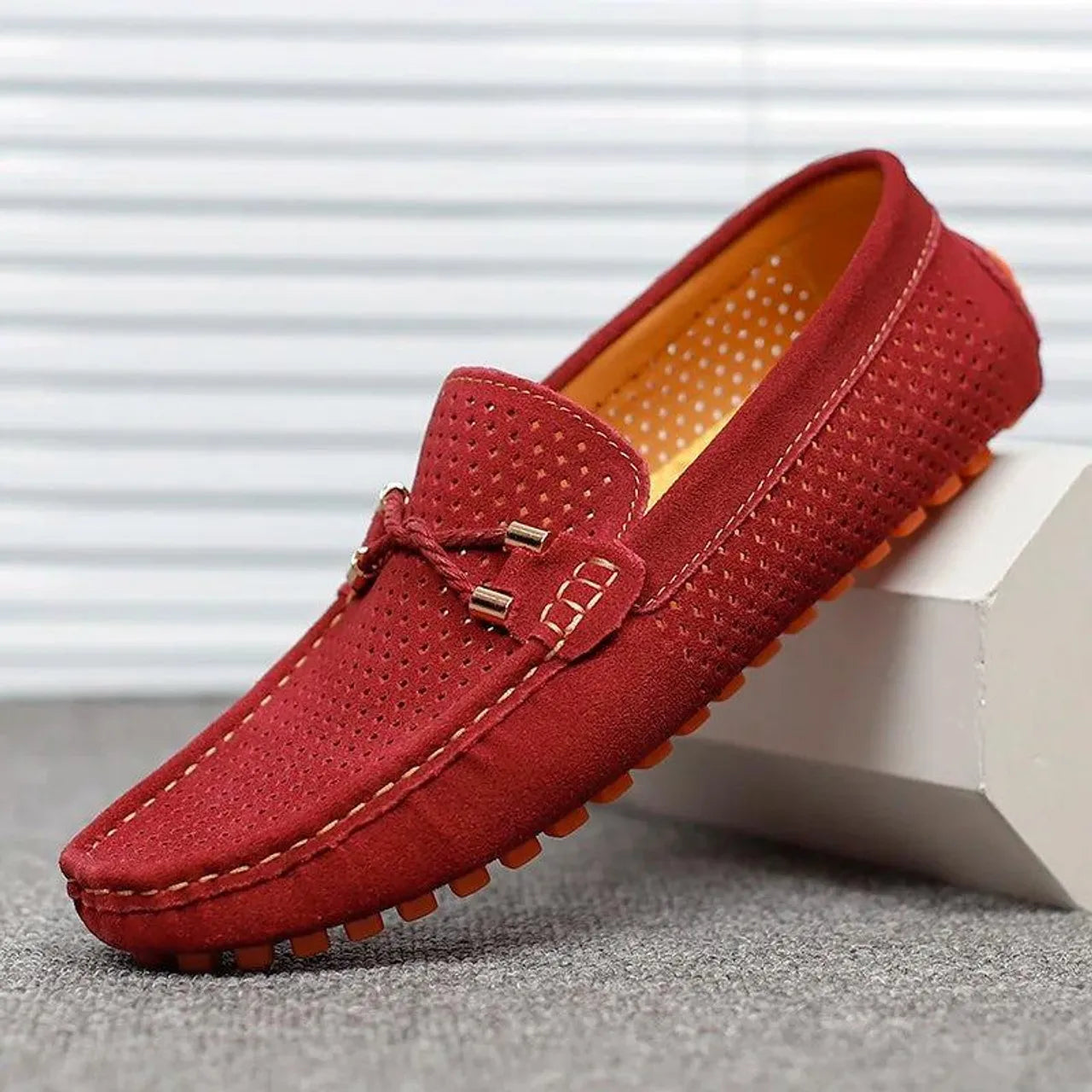Premium Suede Leather Men's Loafers Slip-On Driving Moccasins Casual Dress Shoes