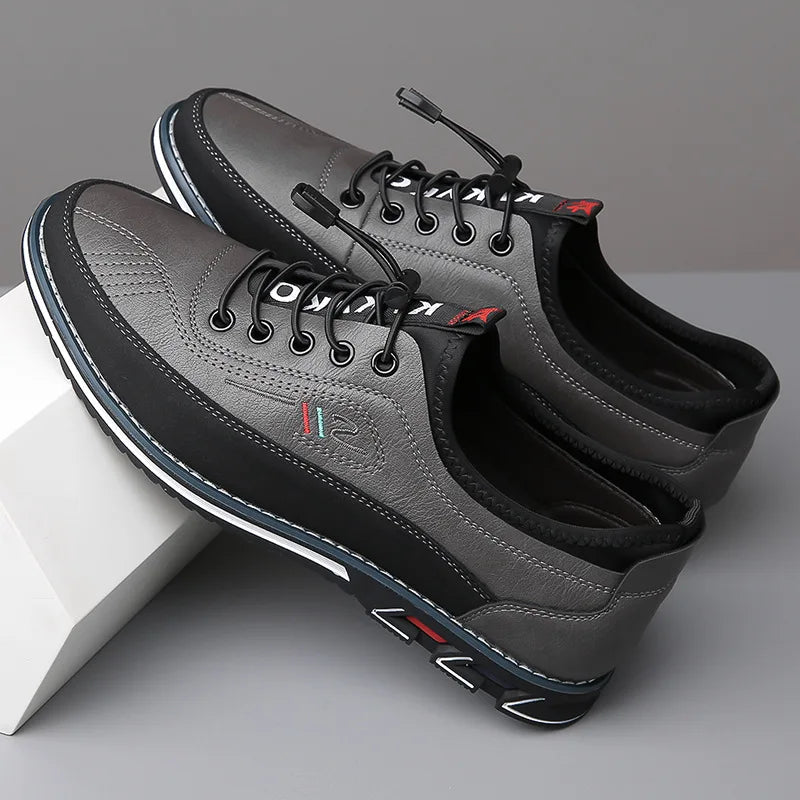 Men's Premium Leather Oxford Derby Shoes: Comfort Business Casual Walking Sneakers