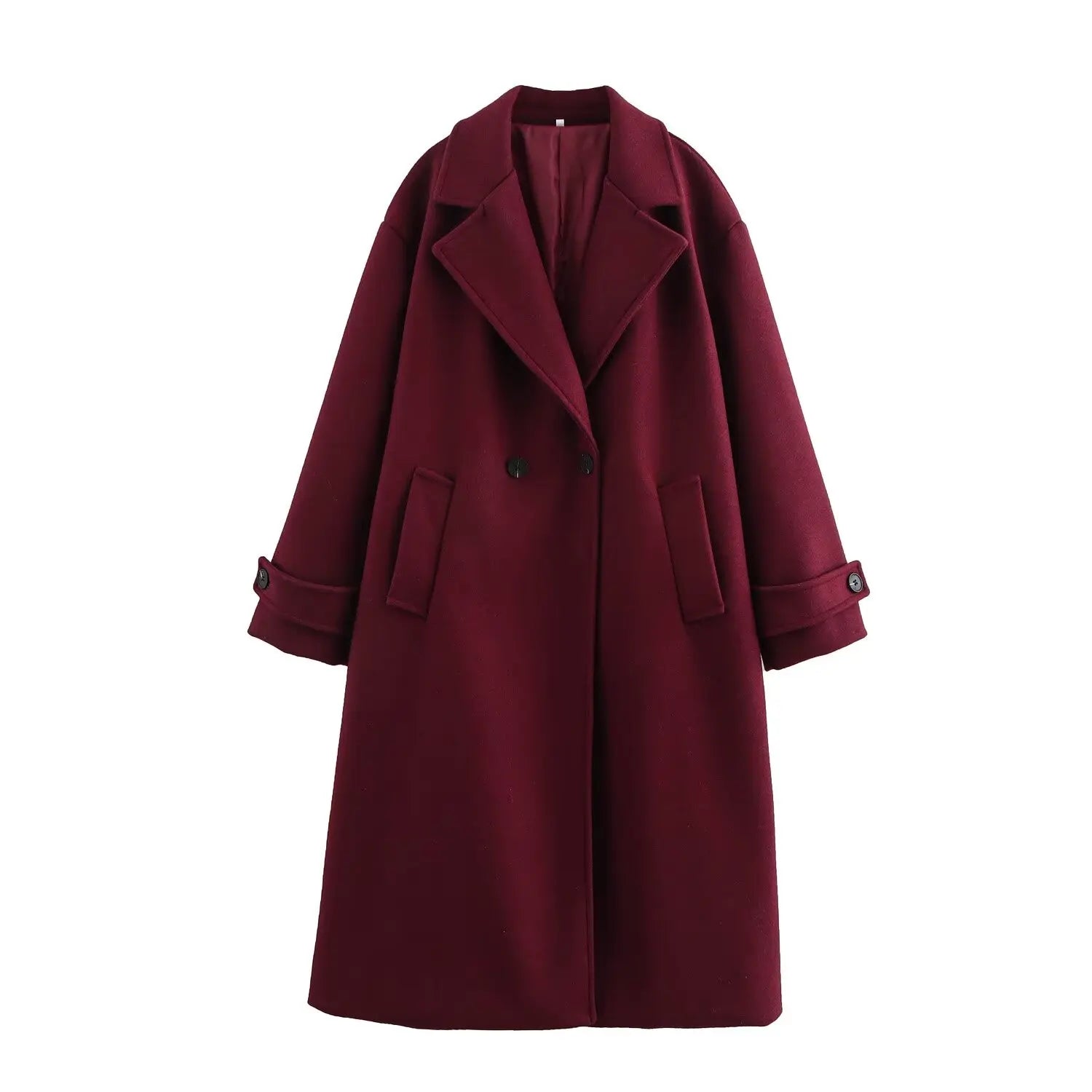 Luxury Autumn Women's Tri-Color Loose Collar Long Sleeve Coat Outerwear