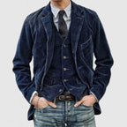 Stylish Men's Corduroy Single Breasted Jacket - Loose Fit Spring Autumn Comfort