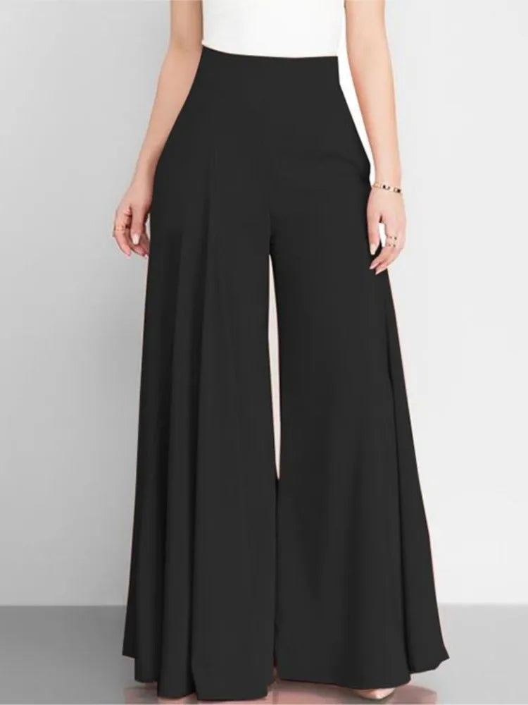 Women's High Waist Wide Leg Flare Pants: Elegant Spring Autumn Trousers
