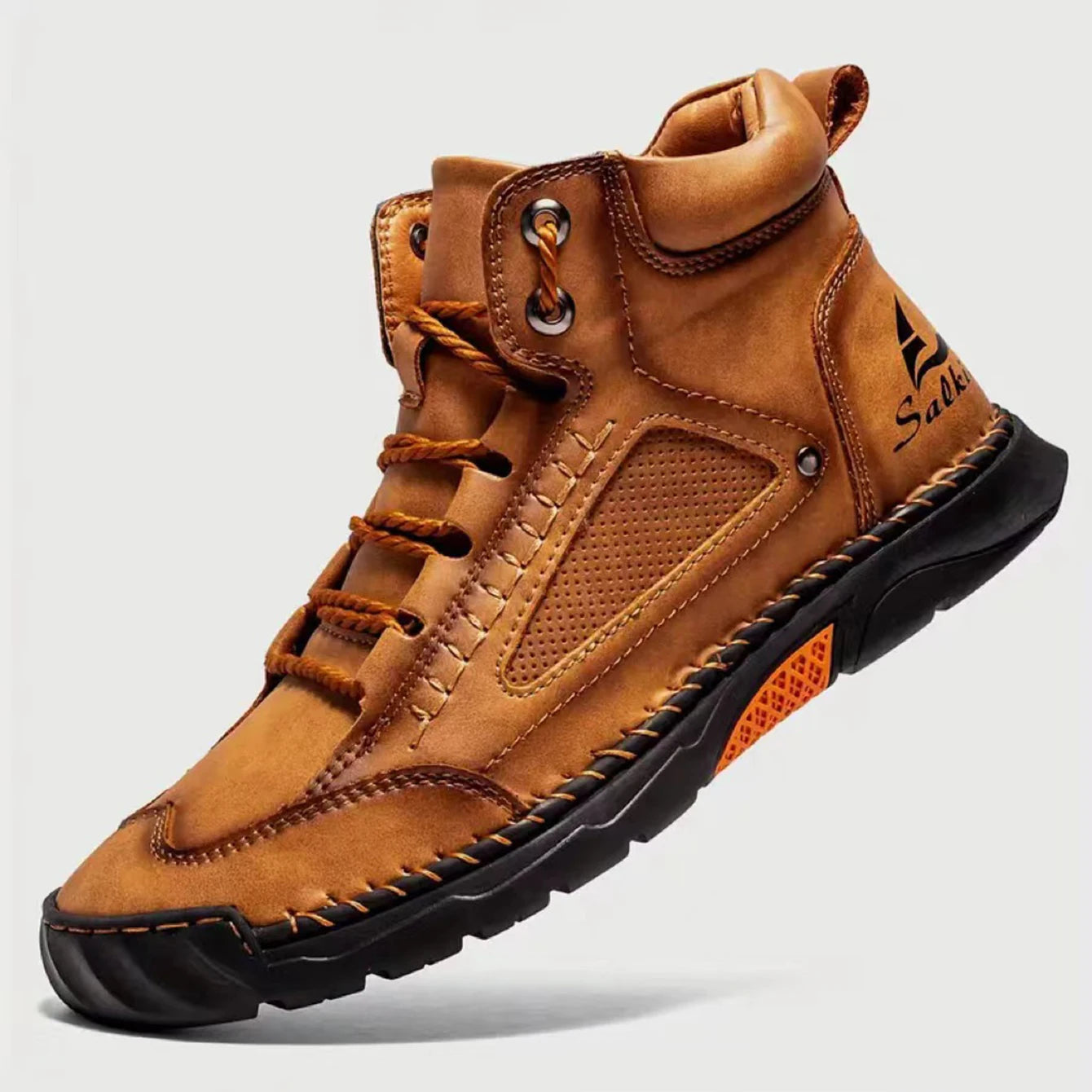 Men's Vintage Handmade Lace-Up High-Top Outdoor Hiking Trekking Boots