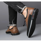 Men's Premium Leather Oxford Derby Shoes: Comfort Business Casual Walking Sneakers