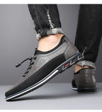 Men's Premium Leather Oxford Derby Shoes: Comfort Business Casual Walking Sneakers