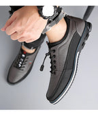Men's Premium Leather Oxford Derby Shoes: Comfort Business Casual Walking Sneakers