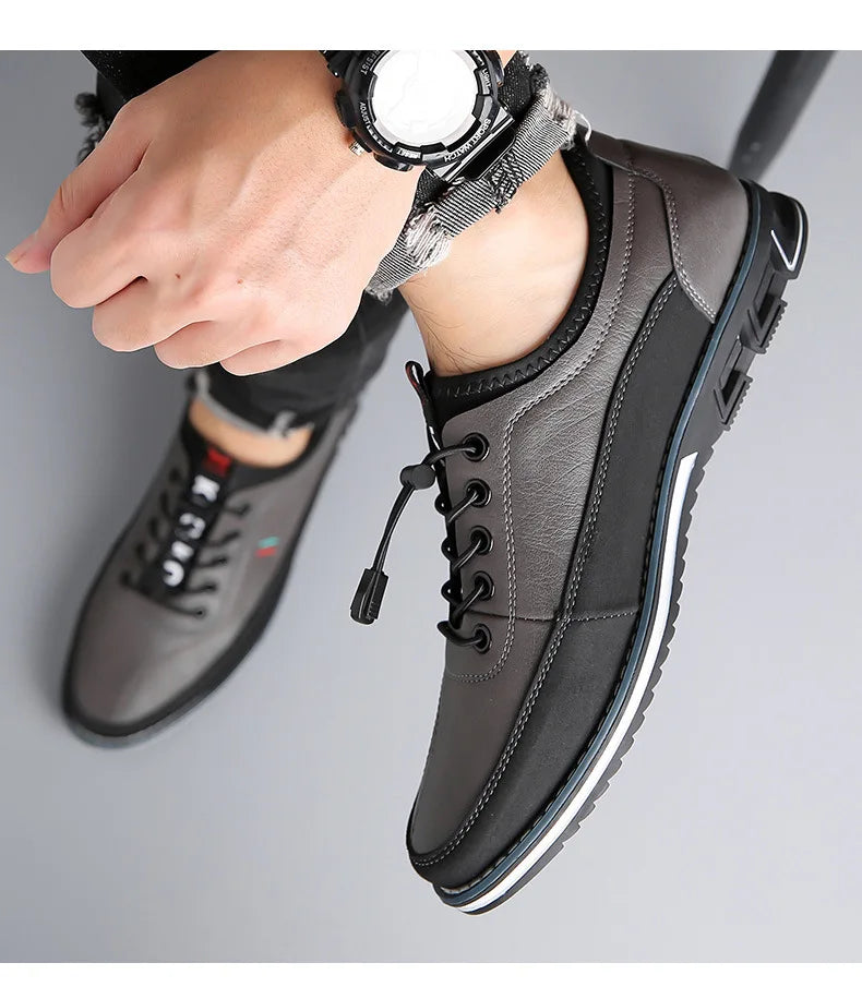 Men's Premium Leather Oxford Derby Shoes: Comfort Business Casual Walking Sneakers