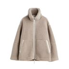 Cappotto cardigan da donna chic dalla vestibilità ampia con cerniera anti-cashmere - Capispalla caldo per l'autunno-inverno